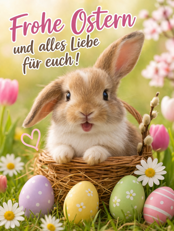 Fröhliche Ostern mit einem niedlichen Hasen